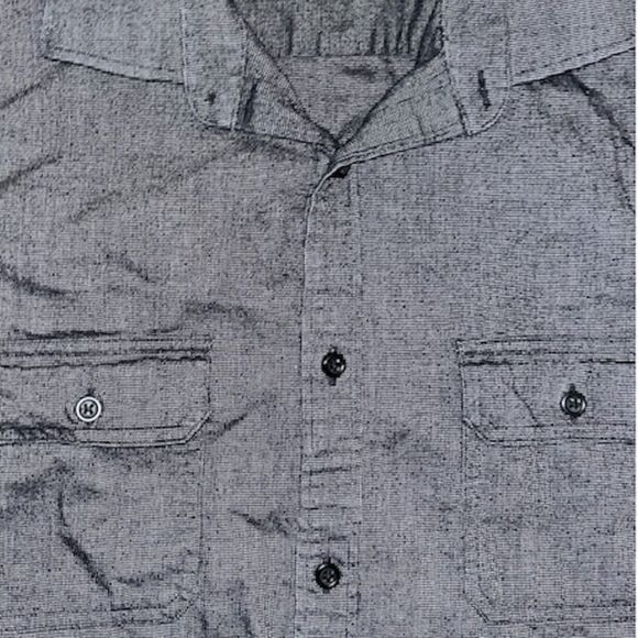 John W. Nordstrom Dark Gray Patched Elbow Button Down - Picture 2 of 5